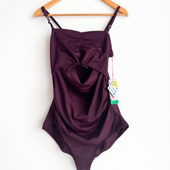 Boob Maternity Burgundy One Piece Swimsuit L - Picture 1 of 4